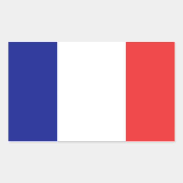 Flagge Frankreichs Tricolore Rechteckiger Aufkleber (Vorderseite)