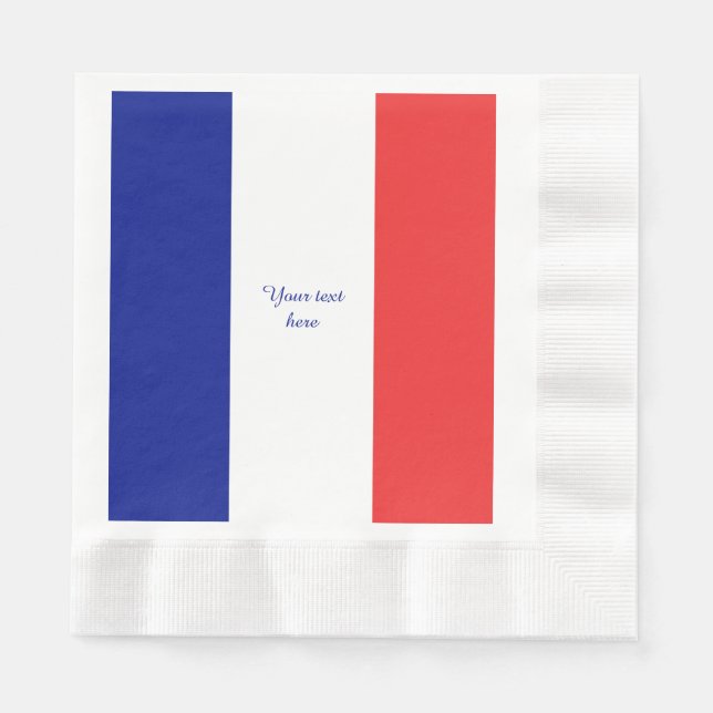 Flagge Frankreichs Tricolore Serviette (Vorderseite)