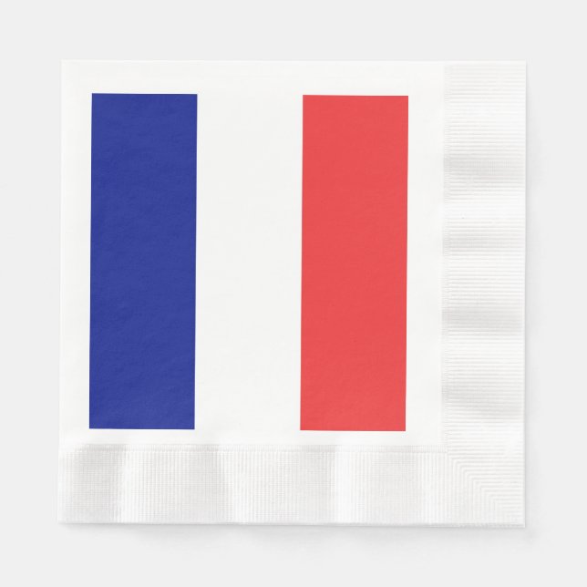 Flagge Frankreichs Tricolore Serviette (Vorderseite)