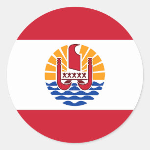 Flagge Französisch-Polynesiens Runder Aufkleber