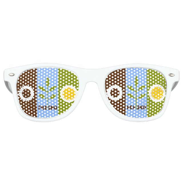 Flagge Fresnos, California Retro Sungaro Partybrille (Vorderseite)