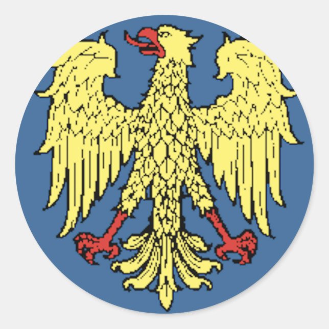 Flagge Friaul-Julisch Venetien (Italien) Runder Aufkleber (Vorderseite)