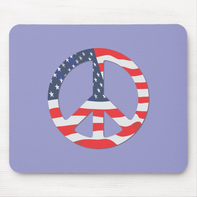 Flagge-Friedenszeichen Mousepad (Vorne)