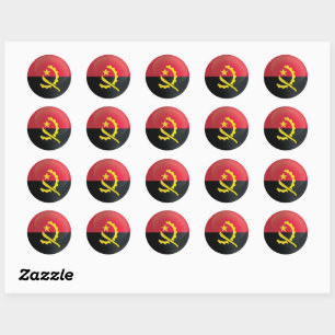 Flagge für Angola-Runde Runder Aufkleber