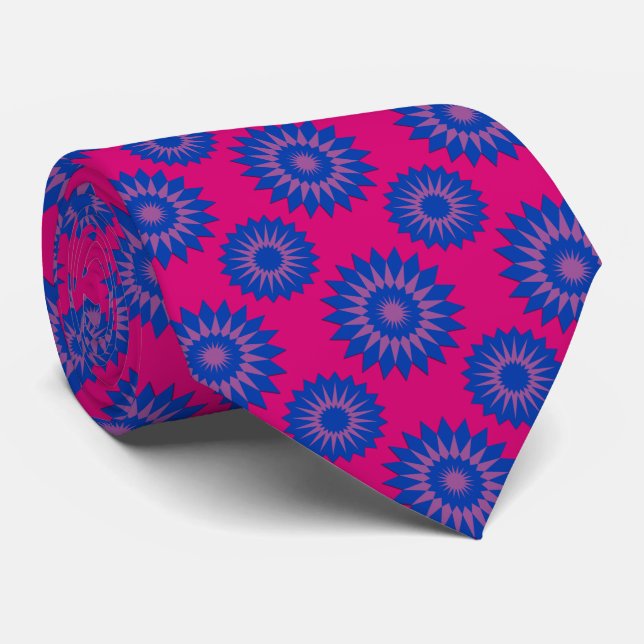Flagge für Bisexualität / rosa Blume Krawatte (Gerollt)