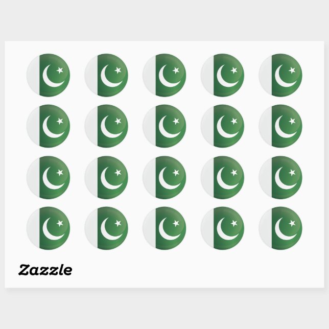 Flagge für das Pakistan-Round-Icon Runder Aufkleber (Blatt)