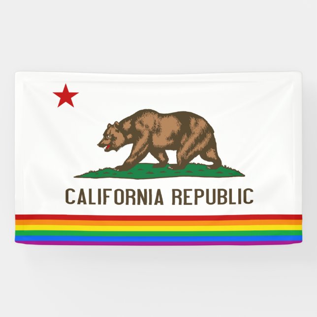Flagge für den kalifornischen Gay Pride Banner (Horizontal)