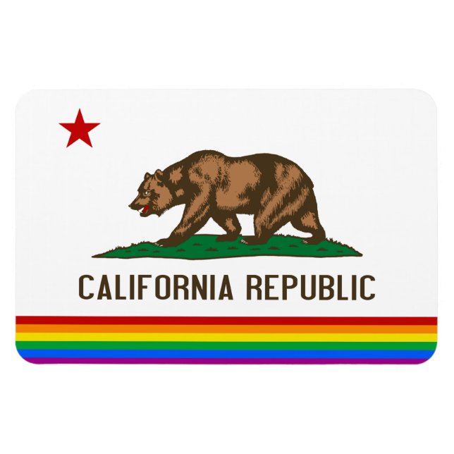 Flagge für den kalifornischen Gay Pride Magnet (Horizontal)