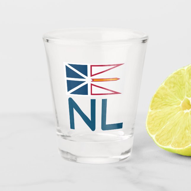 Flagge für Neufundland und Labrador Schnapsglas (Vorderseite)