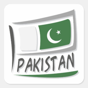 Flagge für Pakistan Quadratischer Aufkleber