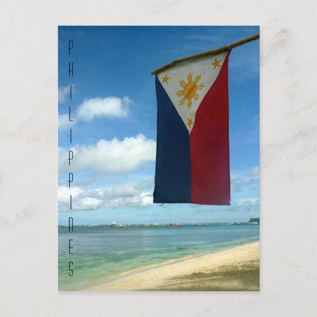 Flagge für Philippinen Postkarte (Vorderseite)