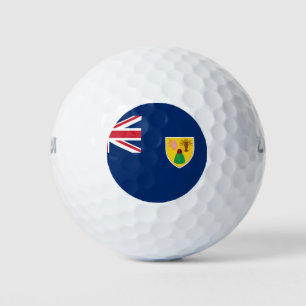 Flagge für Turks- und Kaikosinseln Golfball