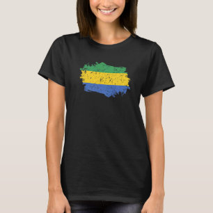 Flagge Gabun Grunge Landesflagge Gabun T-Shirt