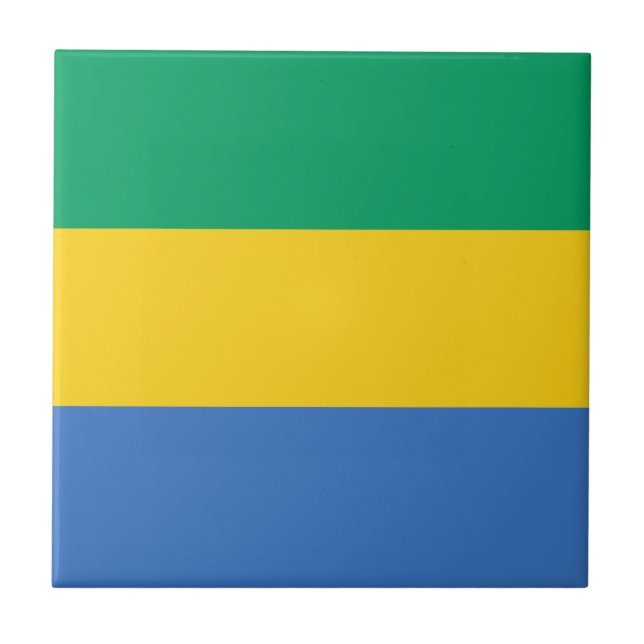 Flagge Gabuns Fliese (Vorderseite)