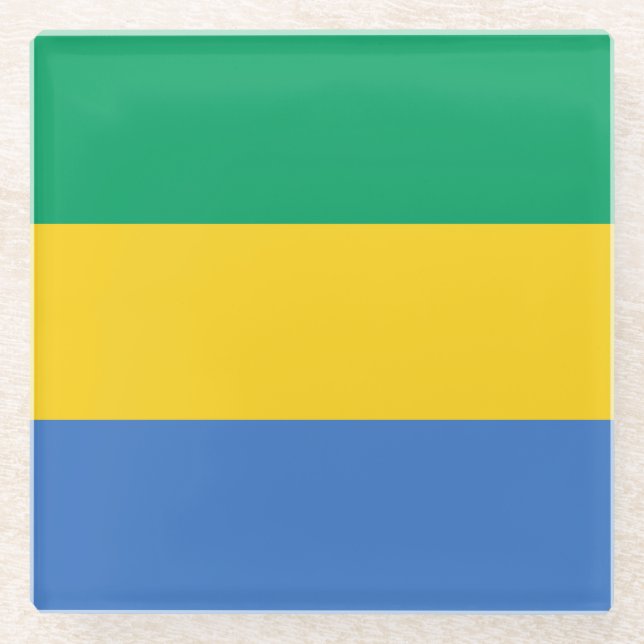 Flagge Gabuns Glasuntersetzer (Vorderseite)