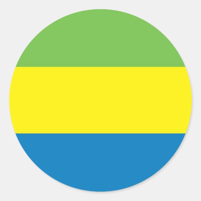 Flagge Gabuns Runder Aufkleber (Vorderseite)