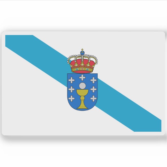 Flagge Galiciens Aufkleber (Vorderseite)
