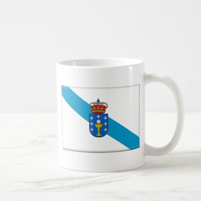 Flagge Galiziens (Spanien) Kaffeetasse (Rechts)