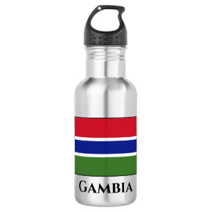 Flagge Gambias Edelstahlflasche