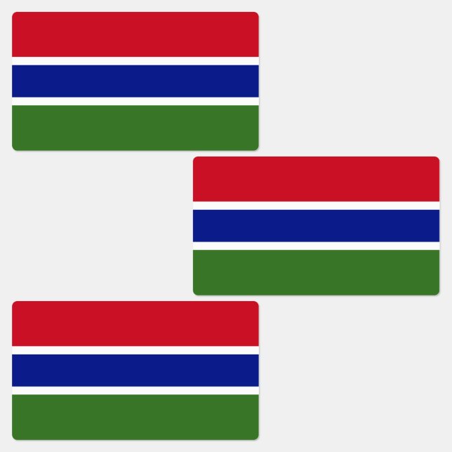 Flagge Gambias Etiketten (Gruppe)