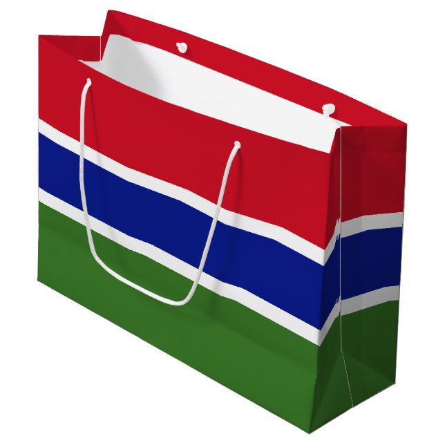 Flagge Gambias Große Geschenktüte (Vorderseite Schrägansicht)
