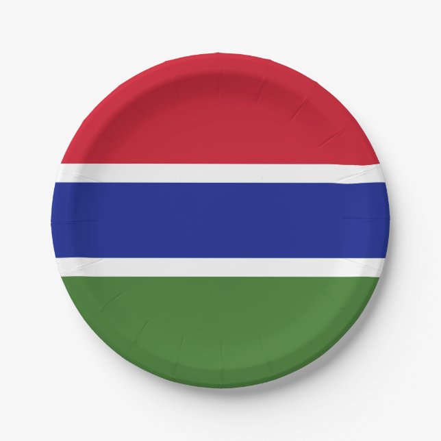 Flagge Gambias Pappteller (Vorderseite)