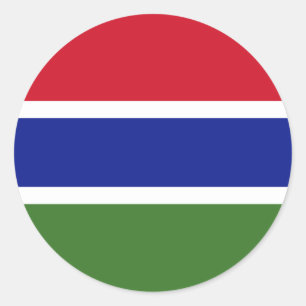 Flagge Gambias Runder Aufkleber