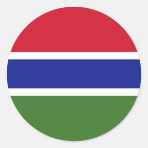 Flagge Gambias Runder Aufkleber