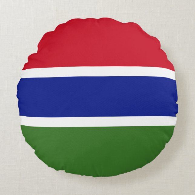 Flagge Gambias Rundes Kissen (Vorderseite)