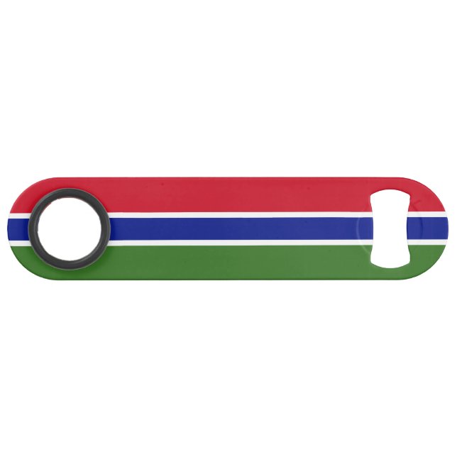 Flagge Gambias Speed Flaschenöffner (Vorderseite (Horizontal))