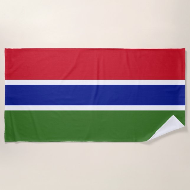 Flagge Gambias Strandtuch (Vorderseite)