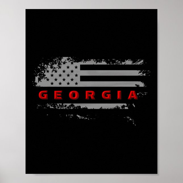Flagge Georgia USA Poster (Vorne)