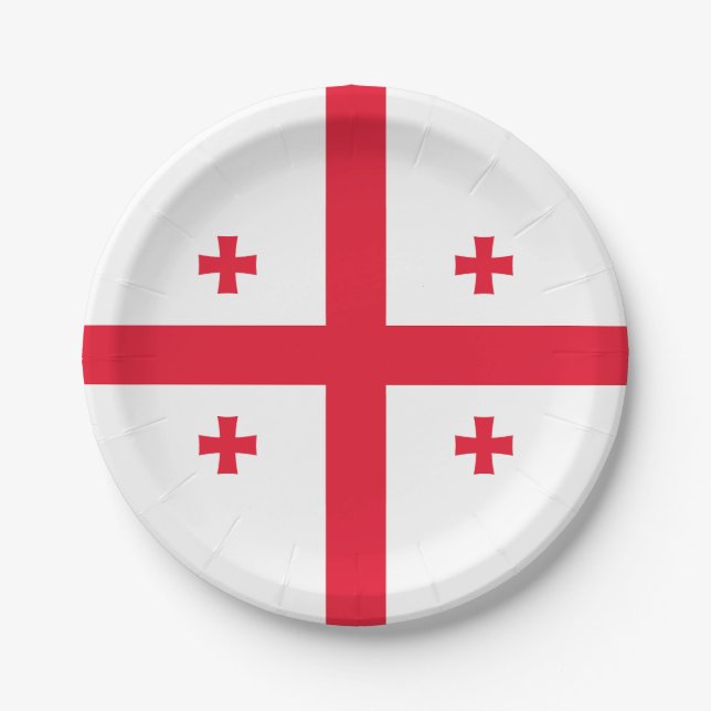 Flagge Georgias Pappteller (Vorderseite)