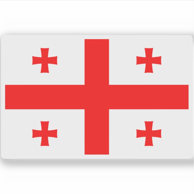 Flagge Georgiens Aufkleber (Vorderseite)