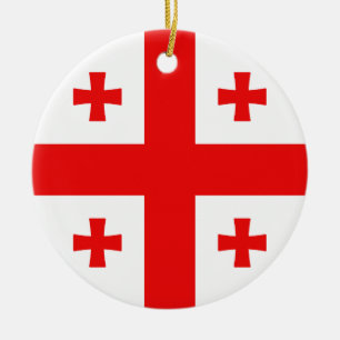 Flagge Georgiens Keramik Ornament