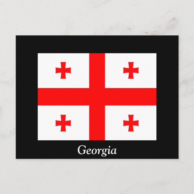 Flagge Georgiens (Land) Postkarte (Vorderseite)