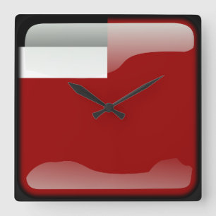 Flagge Georgiens Quadratische Wanduhr