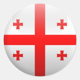 Flagge Georgiens Runder Aufkleber