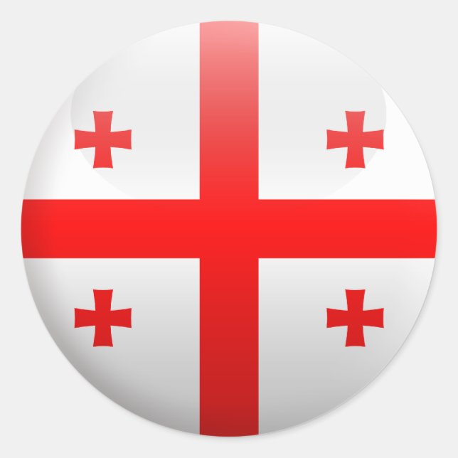 Flagge Georgiens Runder Aufkleber (Vorderseite)