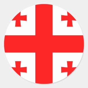 Flagge Georgiens Runder Aufkleber