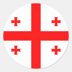 Flagge Georgiens Runder Aufkleber