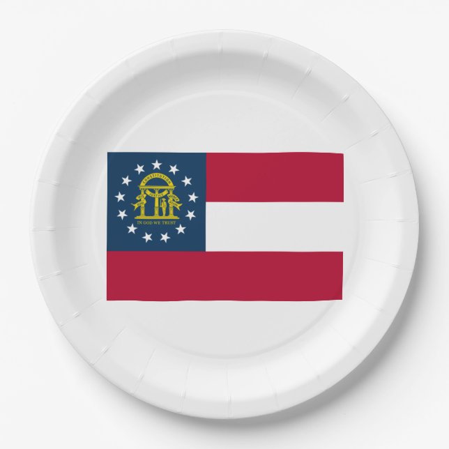 Flagge Georgiens (US-Staat) Pappteller (Vorderseite)