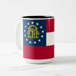 Flagge Georgiens (US-Staat) Zweifarbige Tasse