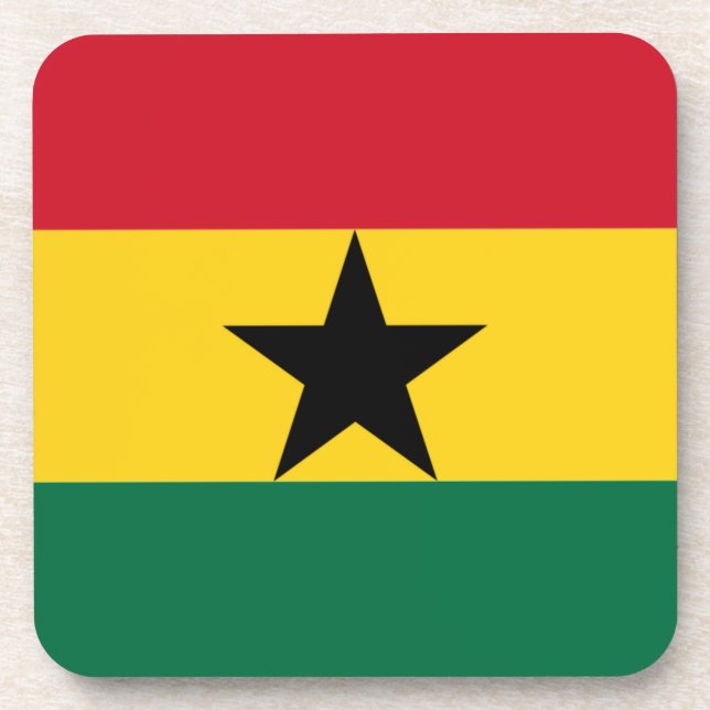 Flagge Ghanas Untersetzer (Vorderseite)