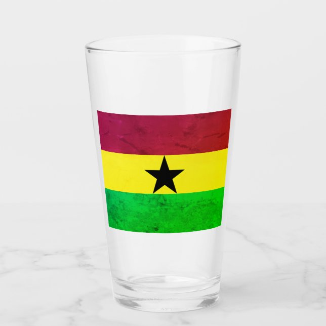 Flagge Ghanas (Westafrika) Glas (Vorderseite)