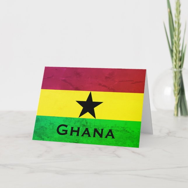 Flagge Ghanas (Westafrika) Karte (Vorderseite)