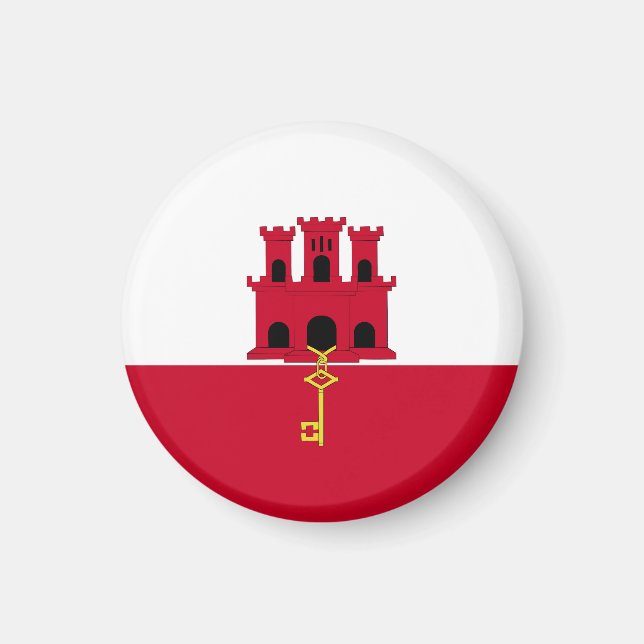 Flagge Gibraltars Magnet (Vorne)