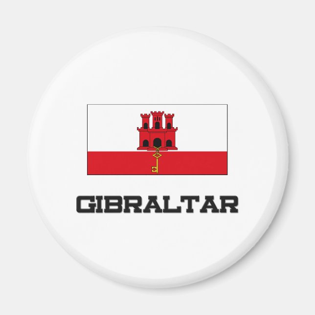 Flagge Gibraltars Magnet (Vorne)