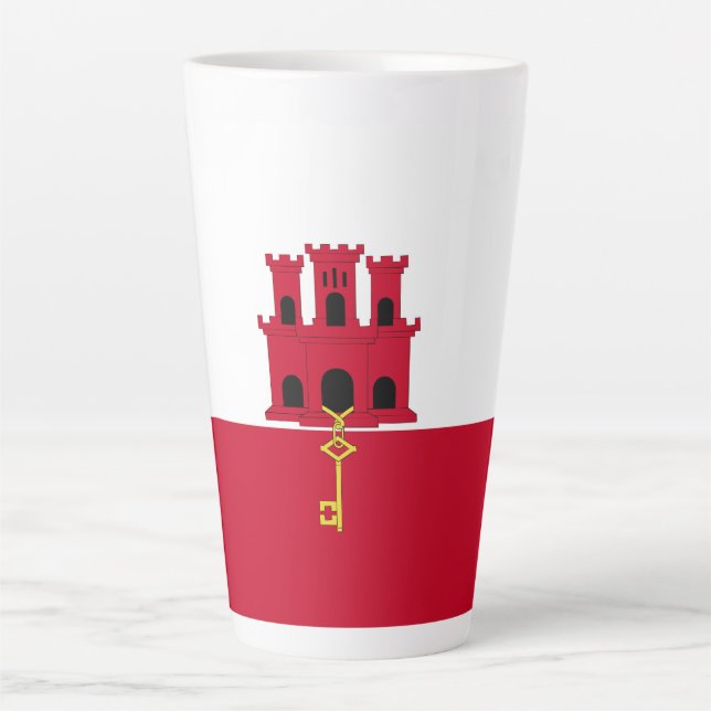 Flagge Gibraltars Milchtasse (Vorderseite)