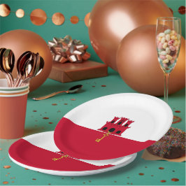 Flagge Gibraltars Pappteller